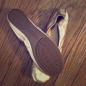 Talbots gold shimmer ballet shoes